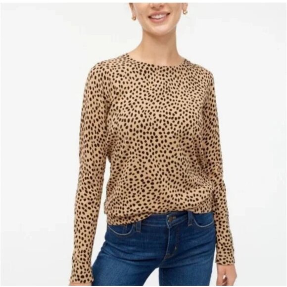J.Crew Teddie Leopard Print Lightweight Cotton Pullover Sweater‎ Size M 2024 - Picture 11 of 11